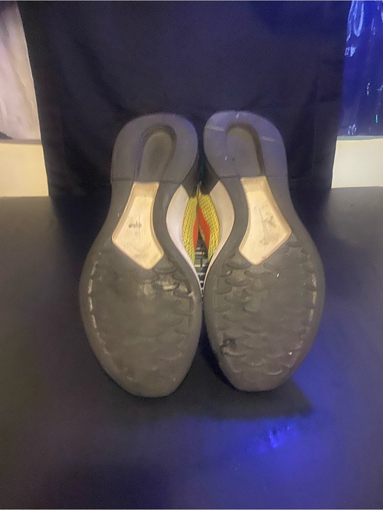 Nike Yellow Knit Sneakers with Orange Swoosh and Black Trim main image 7